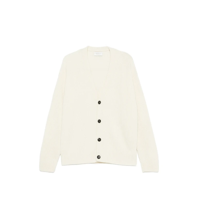 Ribbed-knit V-neck Cardigan