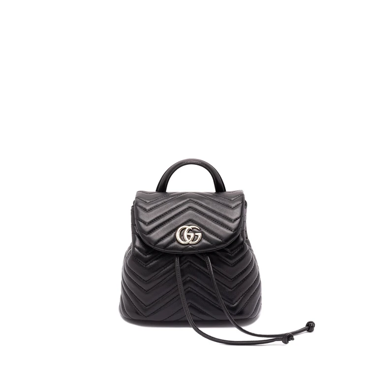 Zaino Mini GG Marmont in pelle nera
