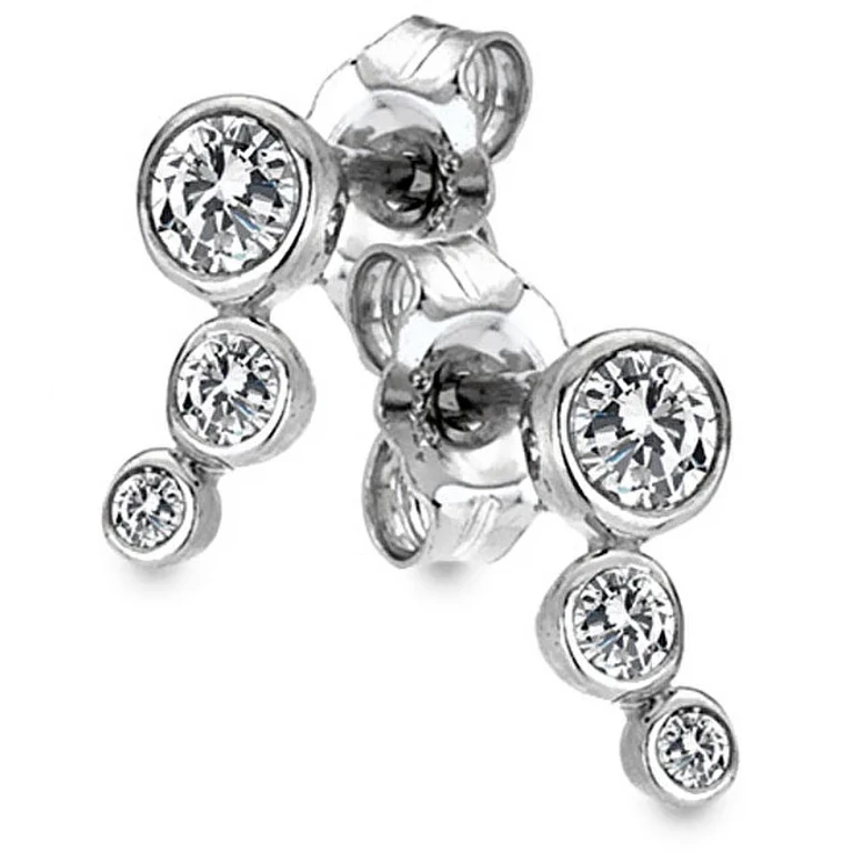 Silver Earrings with Tender Diamonds De640