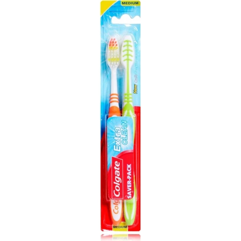 Extra Toothbrush Clean Medium Bristles Una Pack of 2 Toothbrushes