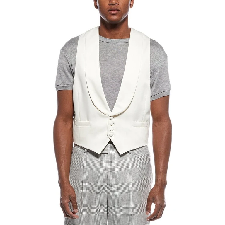 Off-White Shawl Collar Vest