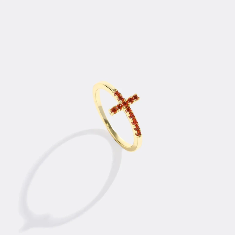 Birthstone Cross Ring