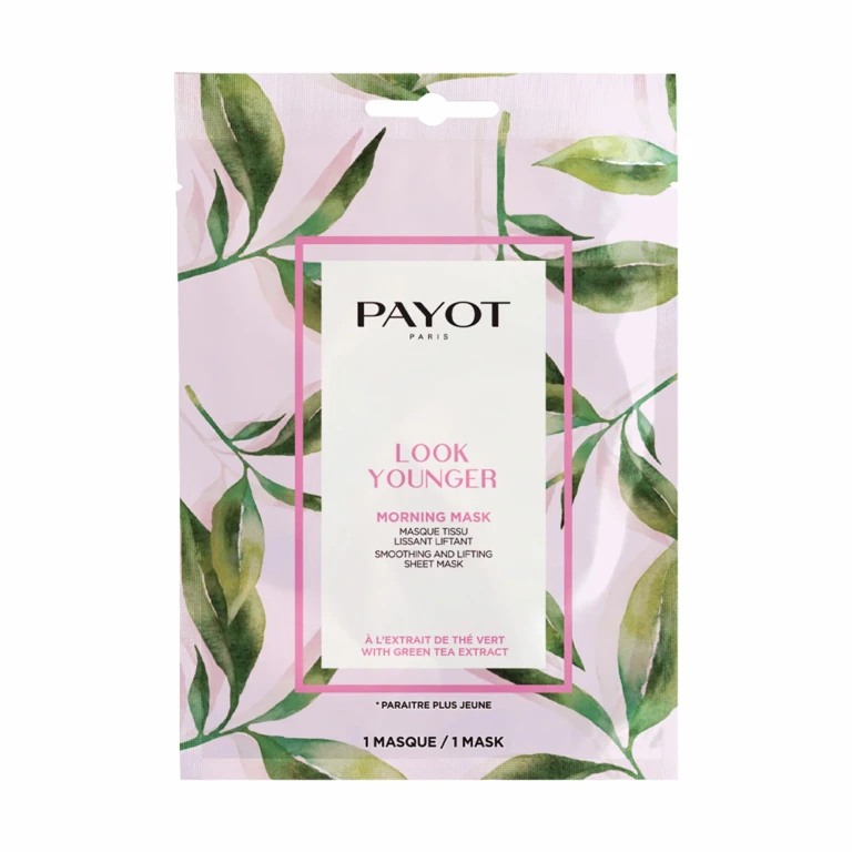 Smoothing and lifting tea fabric mask verde Payot Look Younger for the face in the morning, 19 ml