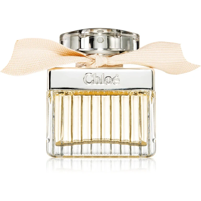 Chloé Eau de Parfum 50 ml - Bottle Elegante with Silver Collar and Pink Ribbon