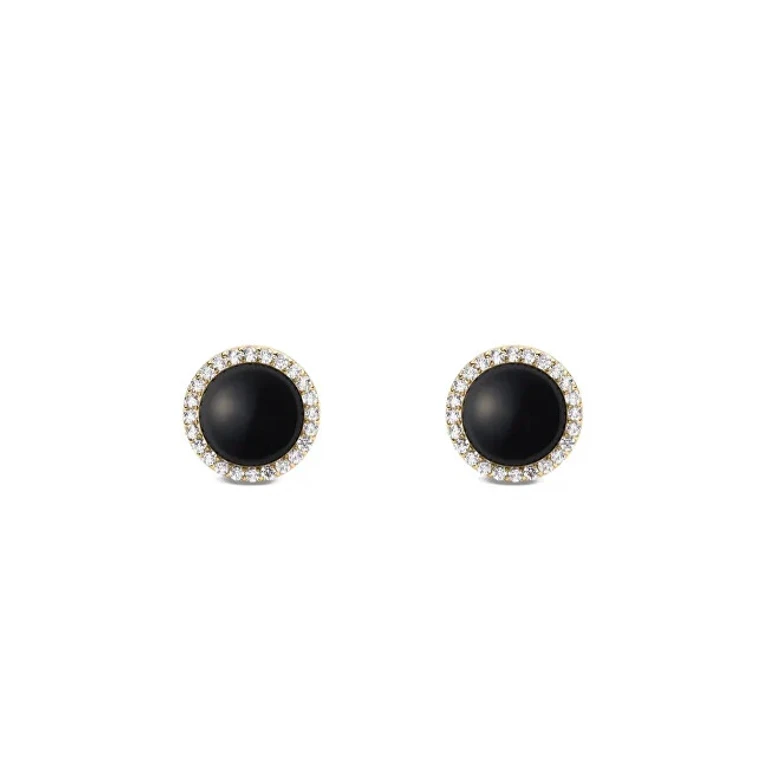 Audrey DW00401408 Gold Agate and Crystal Stud Earrings