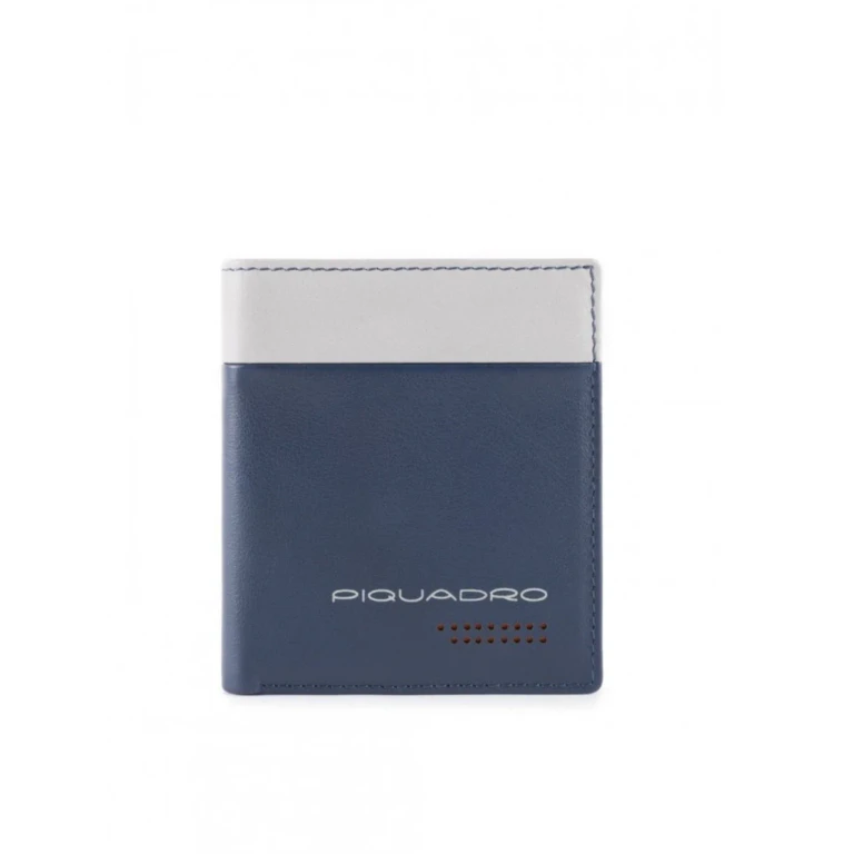 , Urban Leather Wallet Credit Card Holder in Blue and Grey for Men