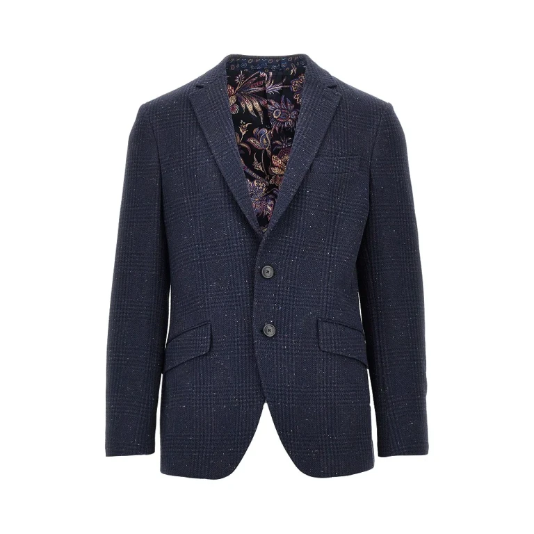Mouliné tweed single-breasted jacket Man 50