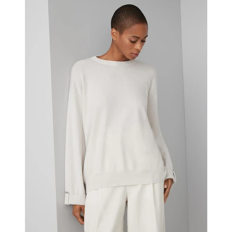 White Wool Relaxed Sweater