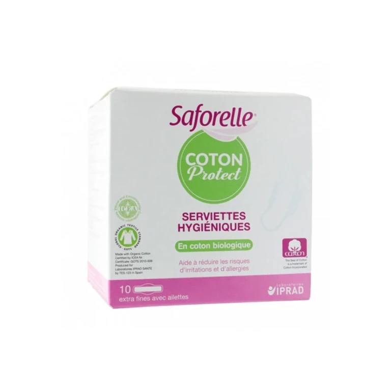 Cotton Protect Extra Fine Hygienic Towels with Flaps x10
