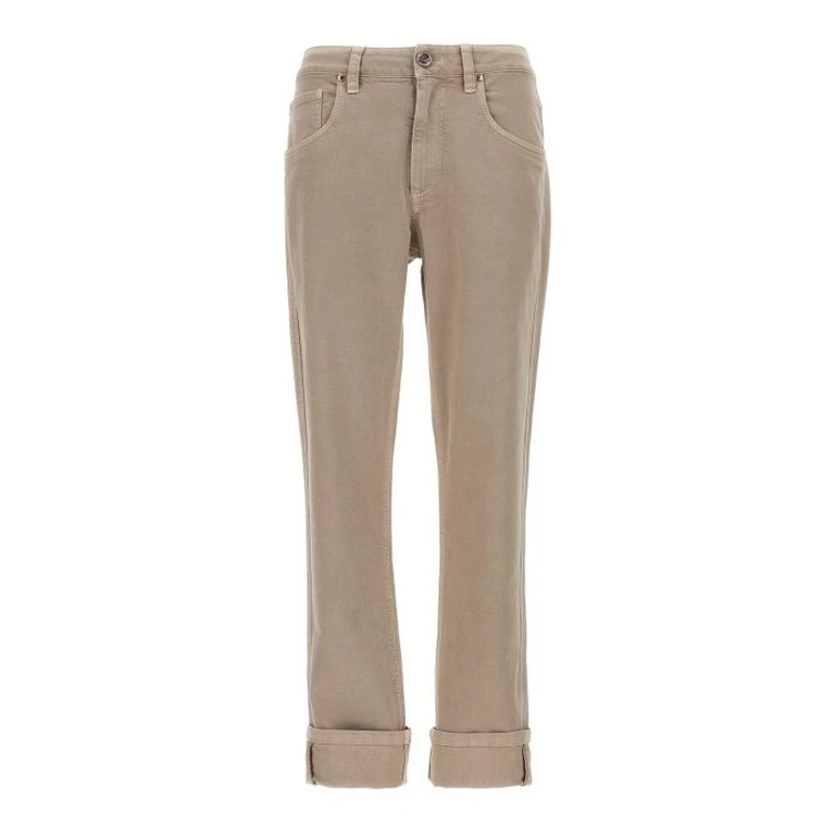 Wocoffee Cream Straight Five Pocket Trousers