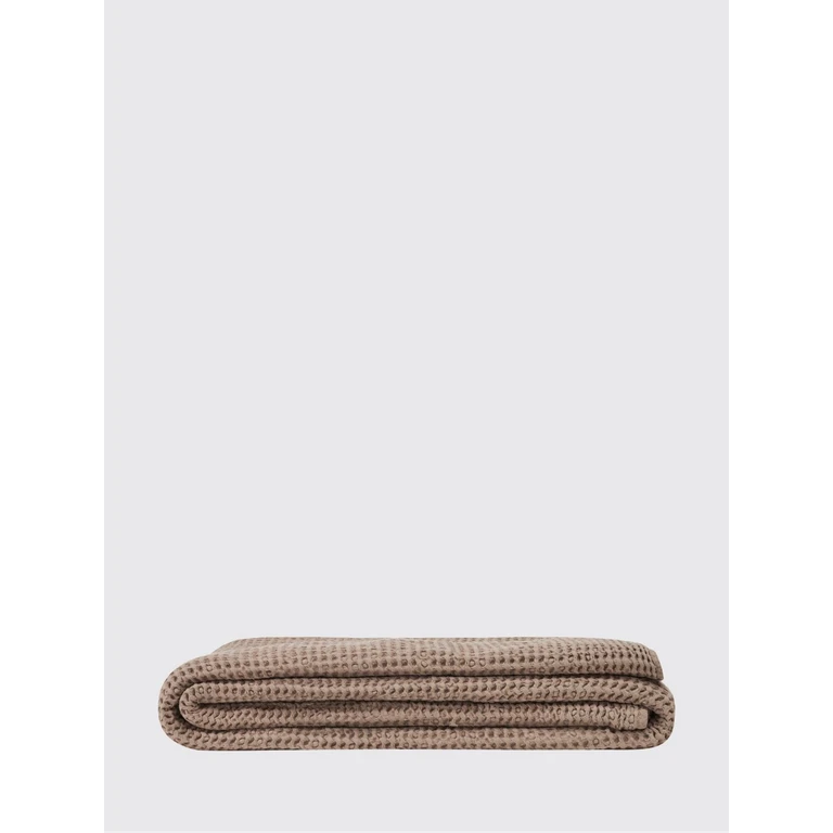 Stone Single Summer Bedspread in Waffle Cotton (2021632MARRONE)