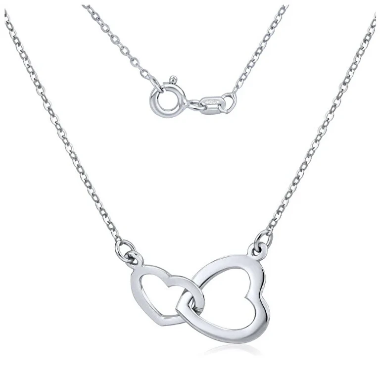 Silver Heart Combined Necklace Smjn059Fp7