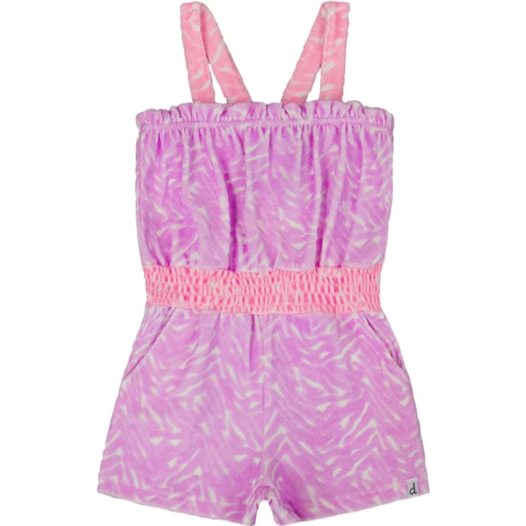 Printed Terry Cloth Romper - Little Girl
