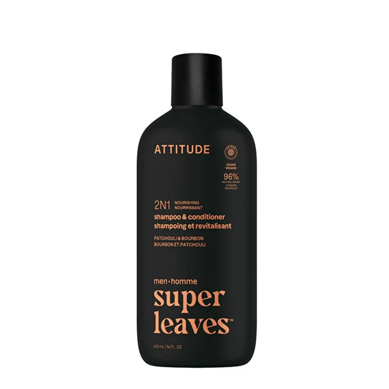 Nourishing Shampoo and Conditioner for Men 2 In 1 Super Leaves Patchouli & Bourbon (Shampoo and Conditioner) 415 ml