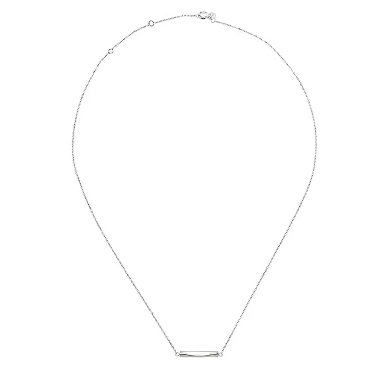 Minimalist Women's Necklace in Steel Flow Tj3574