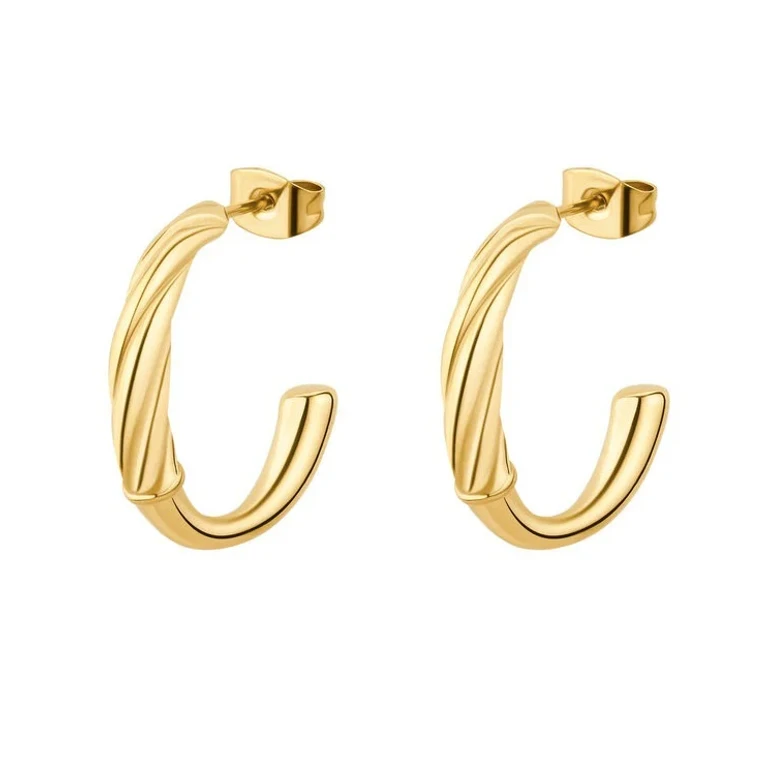 Amy BAY27 semicircular earrings IN gold plated steel