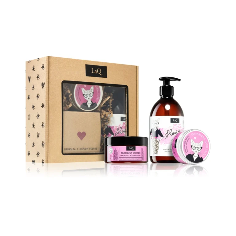 Kitten Magnolia Gift Set for a Perfect Look Refreshing Shower Gel 500 ml + intense hydrating body butter 200 ml + deep cleansing mousse 100 ml