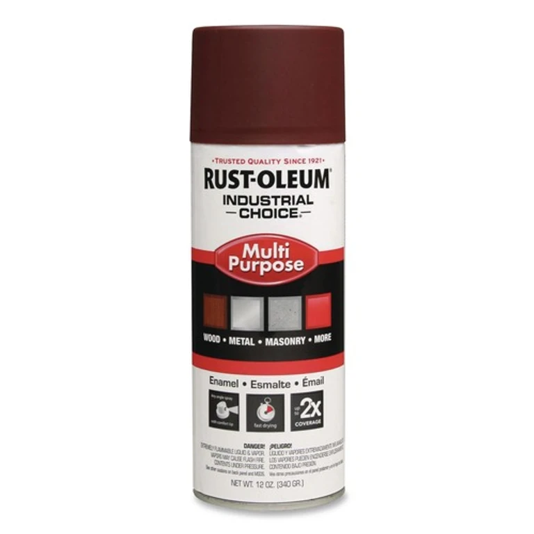 1667830 Industrial Choice 1600 System 12 oz. Aerosol Can Multi-Purpose Enamel Spray Paint - Flat Red (6/Carton)