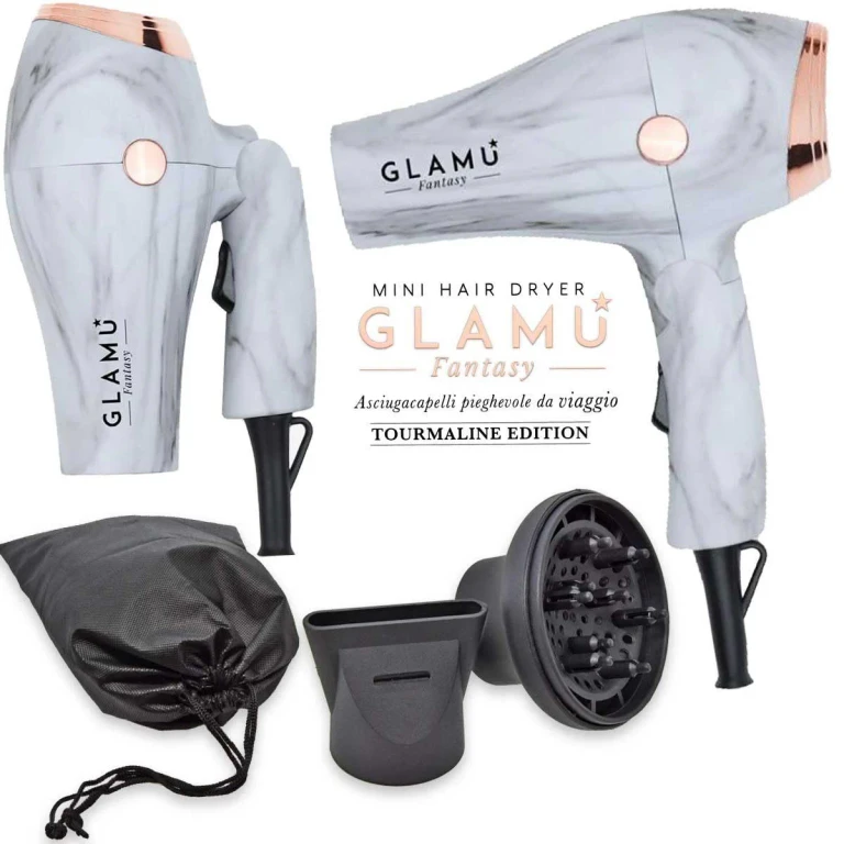 Giubra mini hair dryer white marble pattern