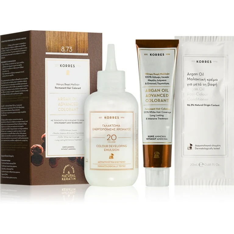 Argan Oil permanent hair dye with argan oil color 8.73 Golden caramel 50 ml
