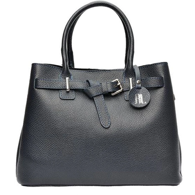 Dark Blue Leather Handbag for Women