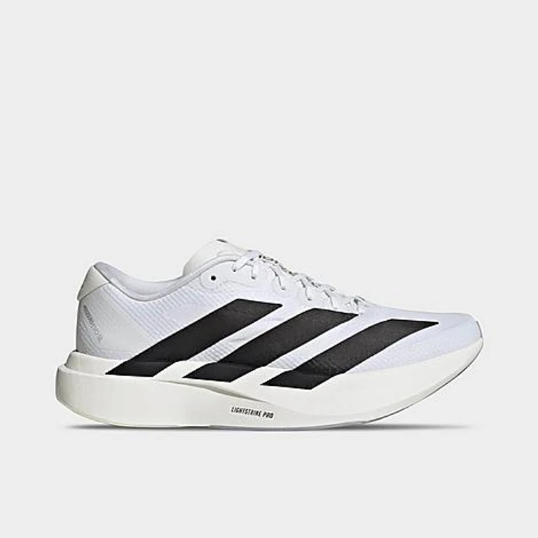 Women's Adizero EVO SL Woven Running Shoes in Cloud White/Core Black/Dash Grey Size: 6.0