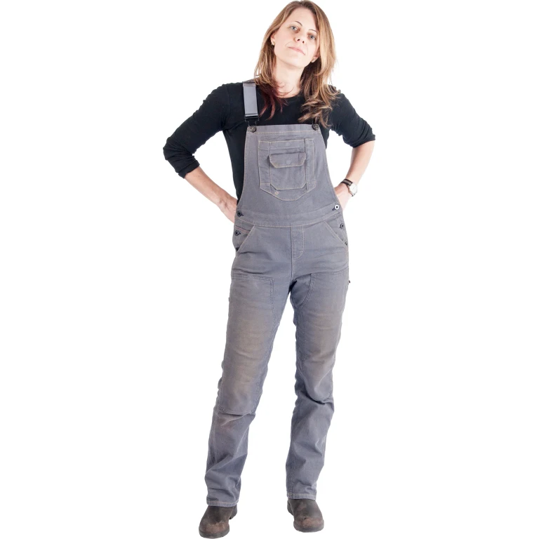 Freshley Overall Grey Stretch Canvas - Women's