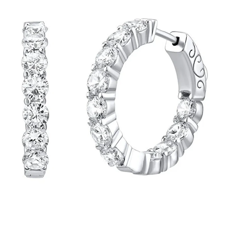 Luxury Round Earrings with Zirconia Mw02722A