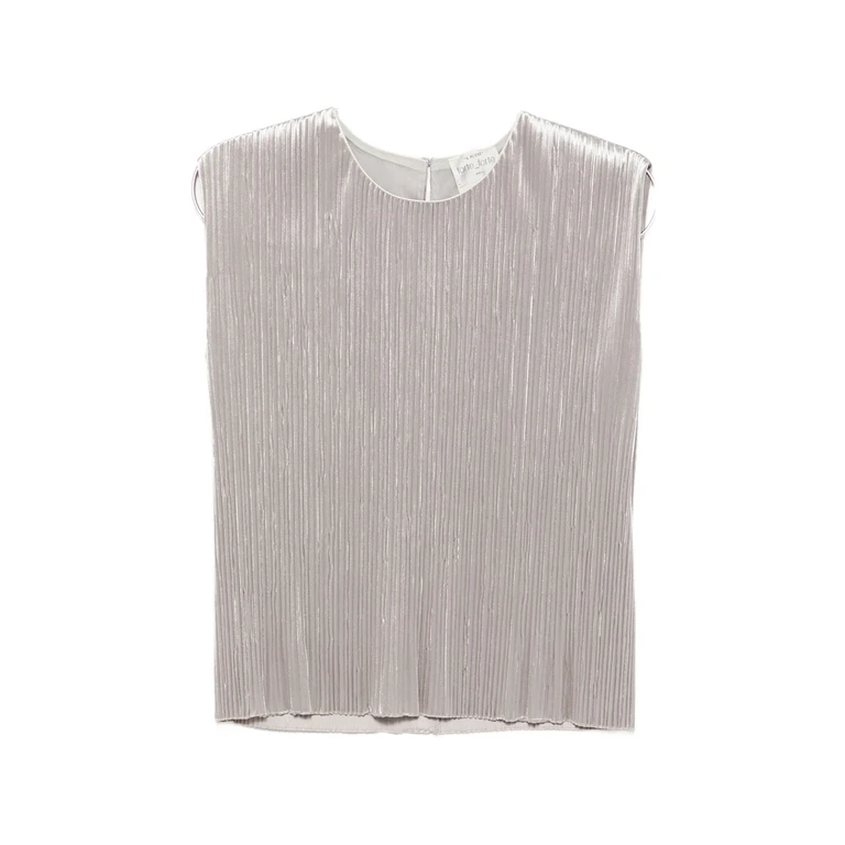 Plissé-effect Sleeveless Top