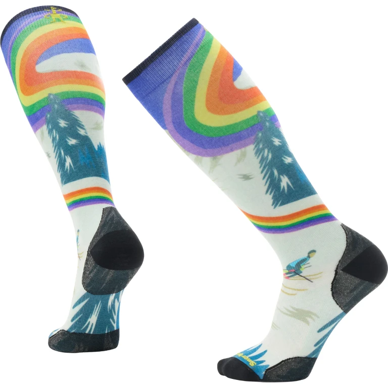 Chaussette de contention imprimée sous-genou Rainbow Trails