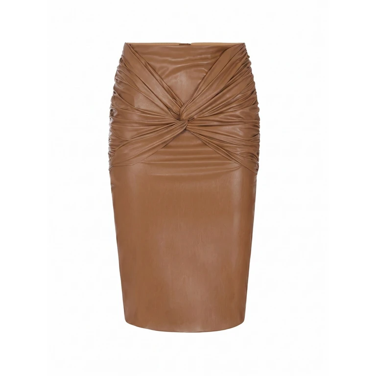 Skirt With Leather-Effect Texture