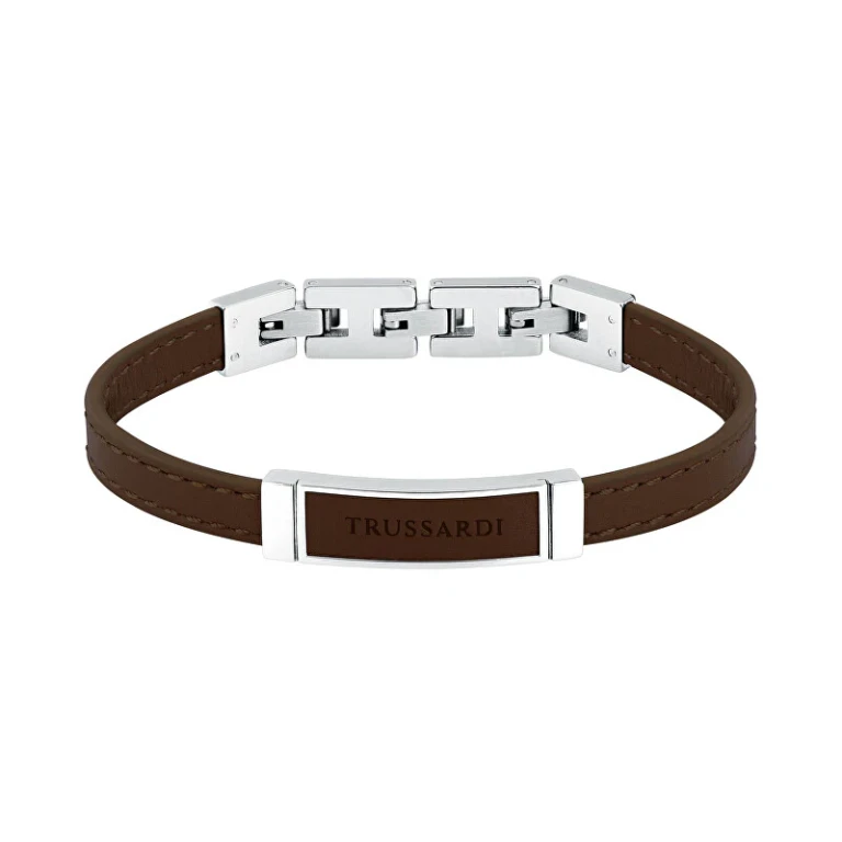 Brown Leather Bracelet For Men T-Leather Tjaxz06