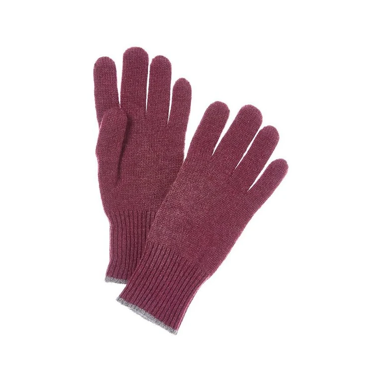 Men'S Bordeaux Cashmere Knit Gloves