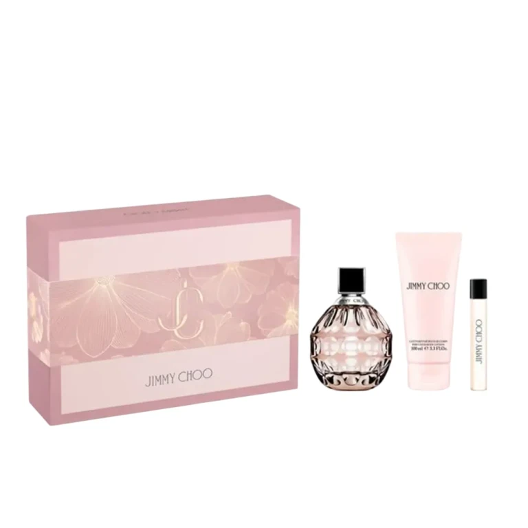 Set Jimmy Choo: Jimmy Choo Moisturizing body lotion 100 ml + Jimmy Choo Eau De Parfum For Women 7.5 ml + Jimmy Choo Eau De Parfum For Women 100 ml