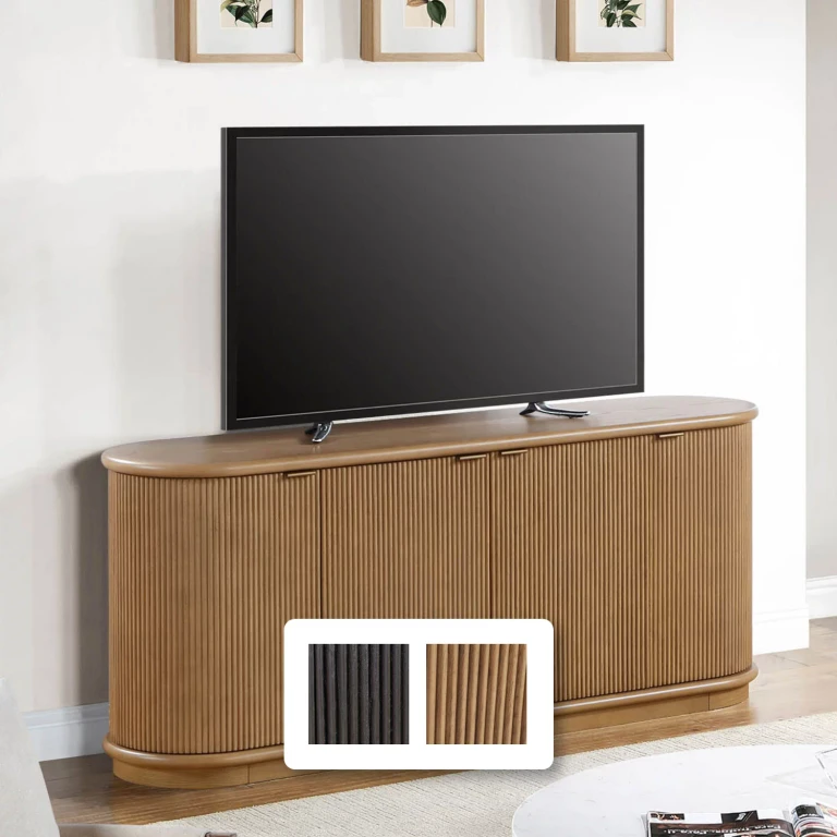 Callen Media TV Console, Natural Finish:- Natural