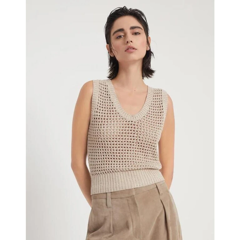 Wobeige Openwork Knit Sweater