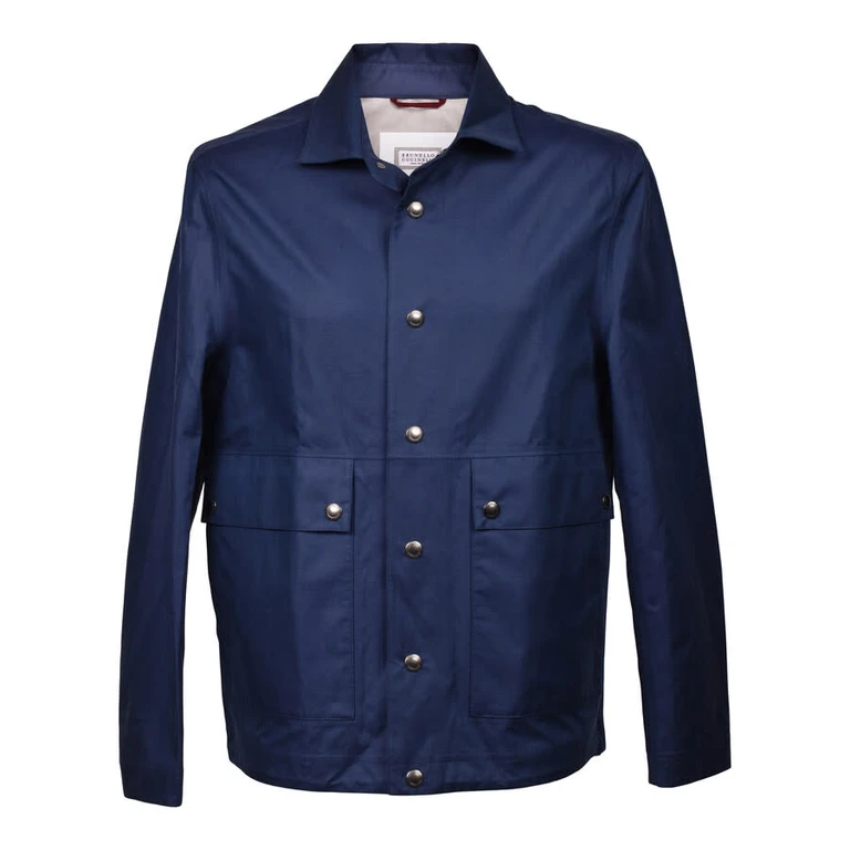 Navy Silk Blend Jacket