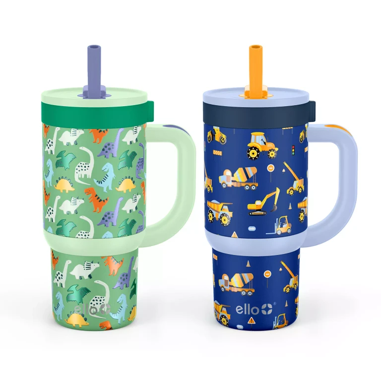 Oasis 14oz Stainless Steel Kids Tumbler with Handle: Dino/Car:- Dino / Cars