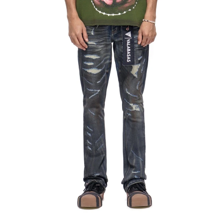 Fugitive Stacked Dirty Blue Jeans - Dirty Blue