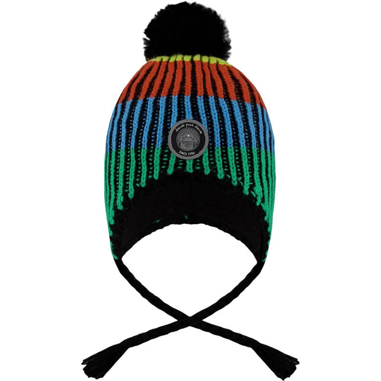 Multicolor Lined Peruvian Knit Winter Hat with Pompom - Little Boy