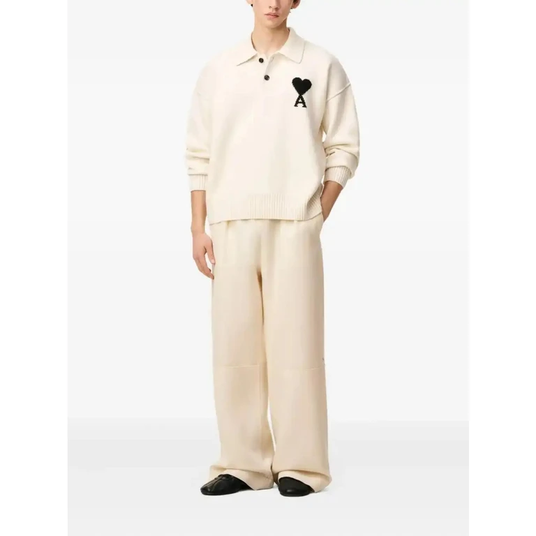 Ami Paris Ami De Coeur Wool Polo Shirt