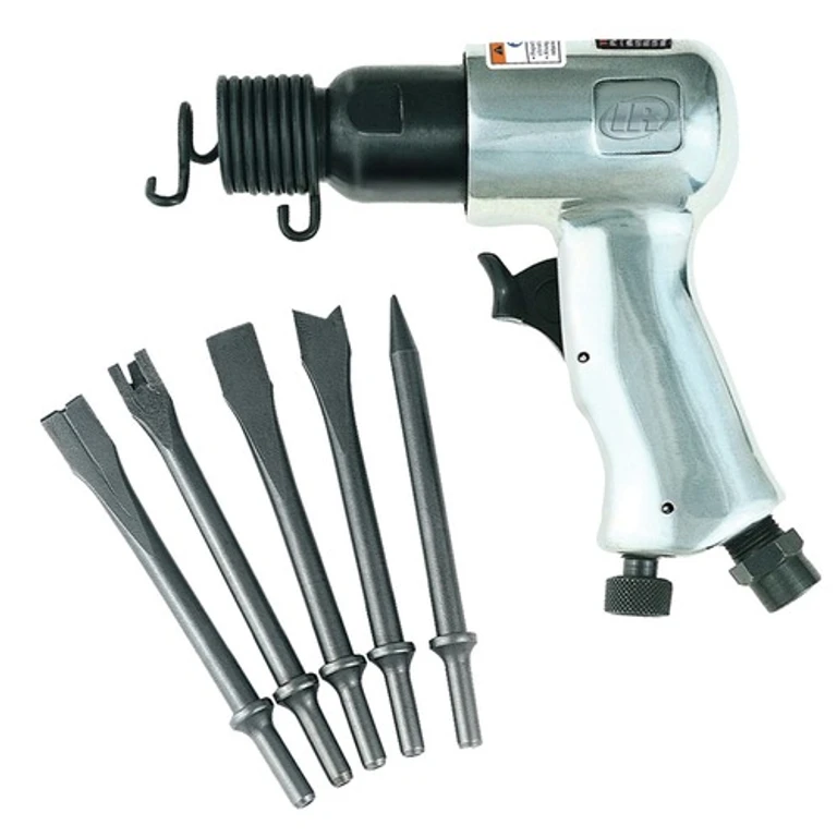 115K 5000 BPM 1-5/8 in. Stroke Round Shank Standard Air Hammer with 5-Piece Chisel Set