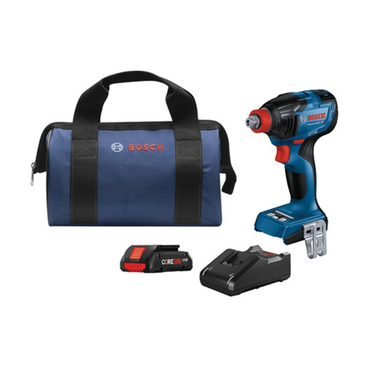 Factory Reconditioned Bosch GDX18V-1860CB15-RT 18V Freak Brushless Lithium-Ion 1/4 in. and 1/2 in. Cordless Connected-Ready Impact Driver Kit (4 Ah)