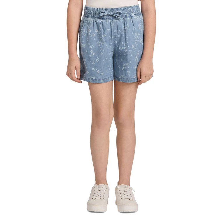 Girls Pull On Short Light Wash M 7/8:- Light Wash, M 7/8