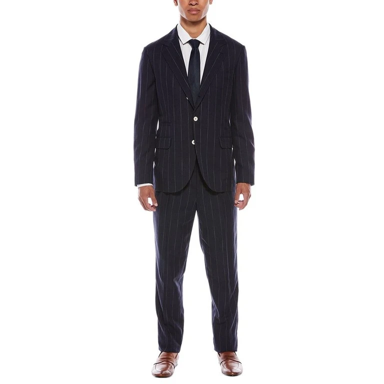 Blue Wool Pinstripe Suit