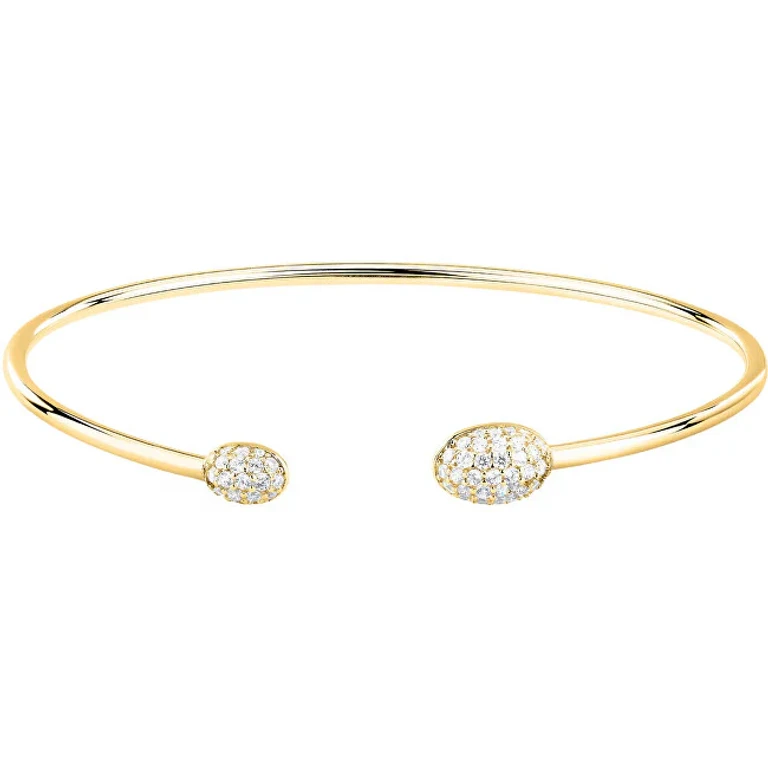 Massive Gold-Plated Bracelet with Pavé Zirconia Sazb10