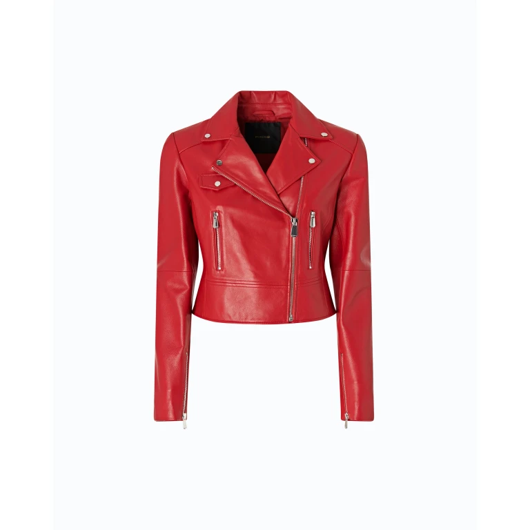 Blouson de motard en cuir nappa - 36