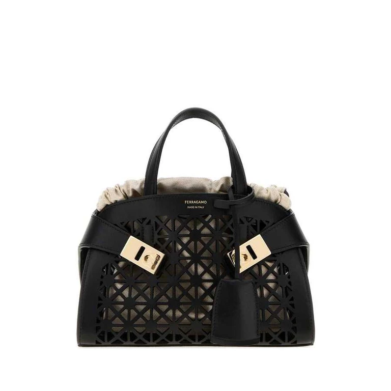 Hug Mini Top Handle Bag — Schwarz