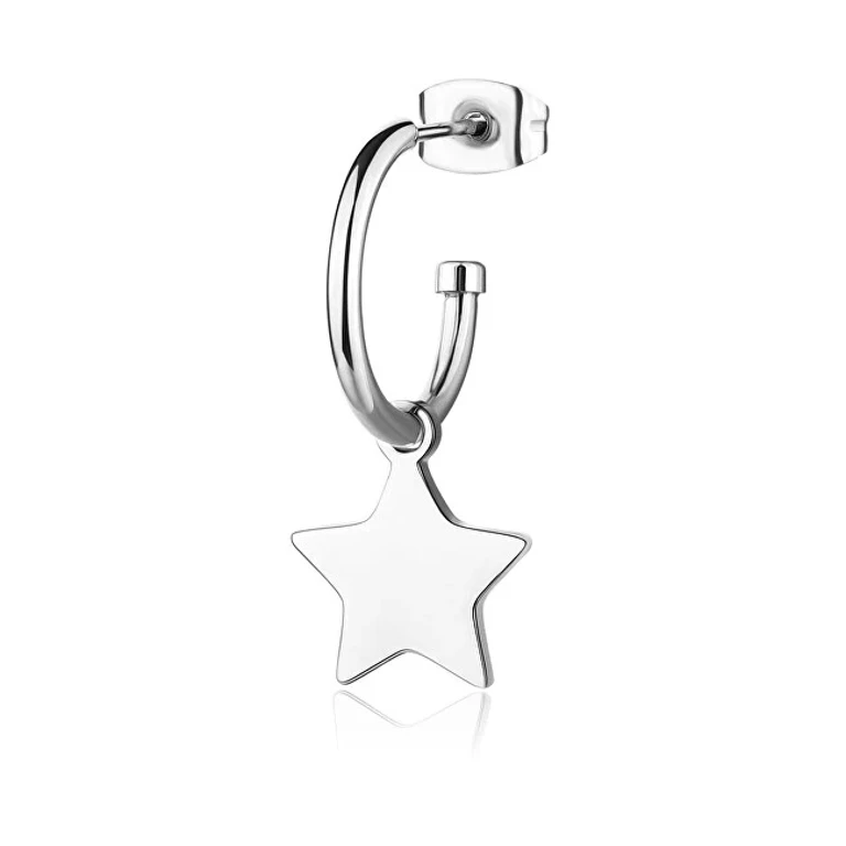 Single Earring In Steel Star Smile Ssm023