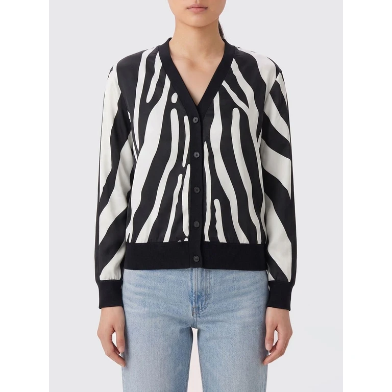 Zebra Print Silk Blend Cardigan (13I070791776NERO)